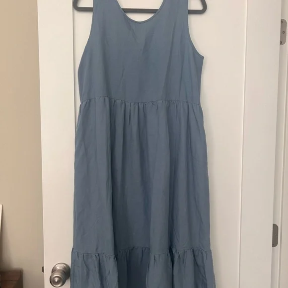 Tradlands Birdie - Blue Sleeveless Tiered Dress - Picture 1 of 3